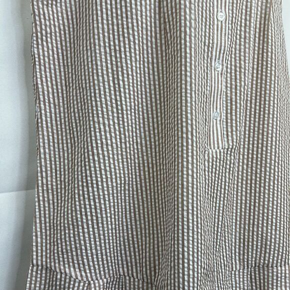 Vici Hampton Shades taupe & white sear sucker sleeveless romper NWT size XL - Picture 4 of 13